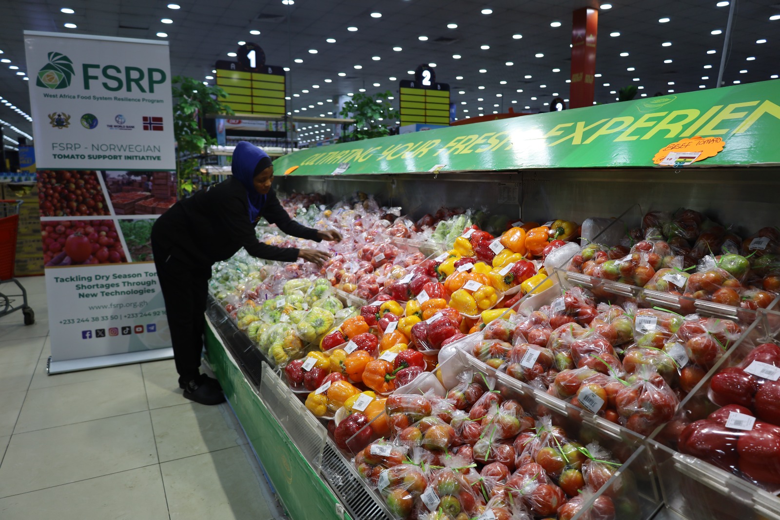 PALACE MALL, ACCRA CITY HOTEL, CMB MARKET, AGBOGBLOSHI,  OTHER OUTLETS TAKE STOCK OF OVER 240 TONS  OF FSRP-FARMMATE TOMATOES