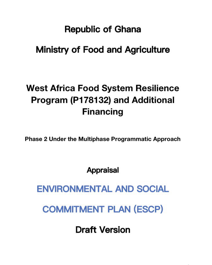 ENVIRONMENTAL AND SOCIAL COMMITMENT PLAN (ESCP).